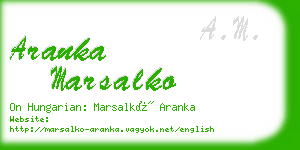 aranka marsalko business card